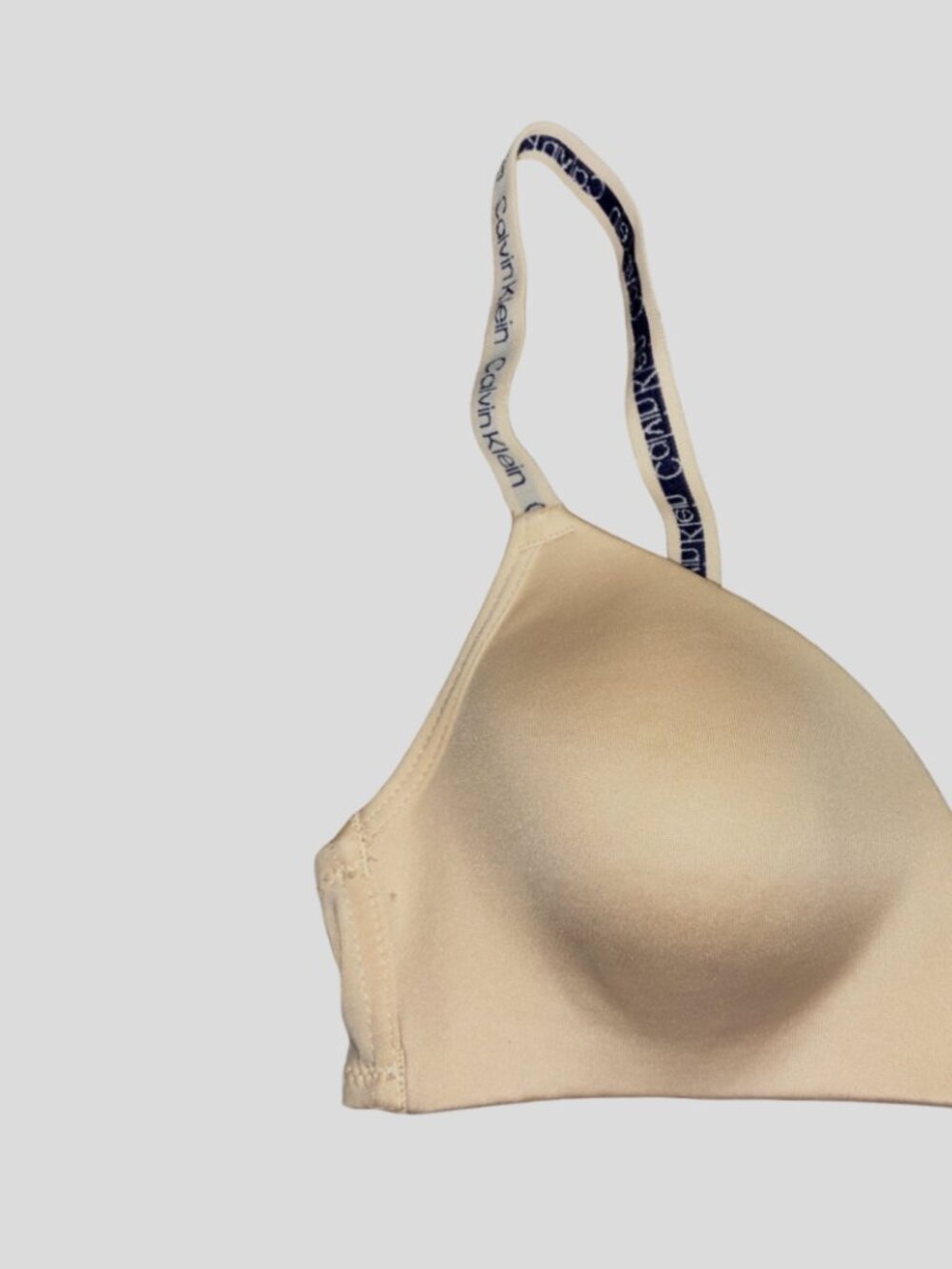 32A*Calvin Klein*NWOT*Beige-Colored Lined Bra--Calvin Klein Print Straps - Picture 5 of 9